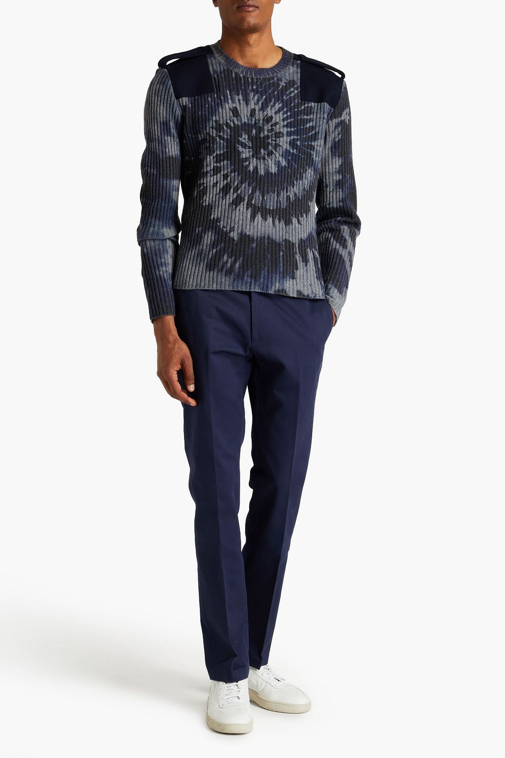 VALENTINO GARAVANI Tie-dyed ribbed wool and cashmere-blend sweater