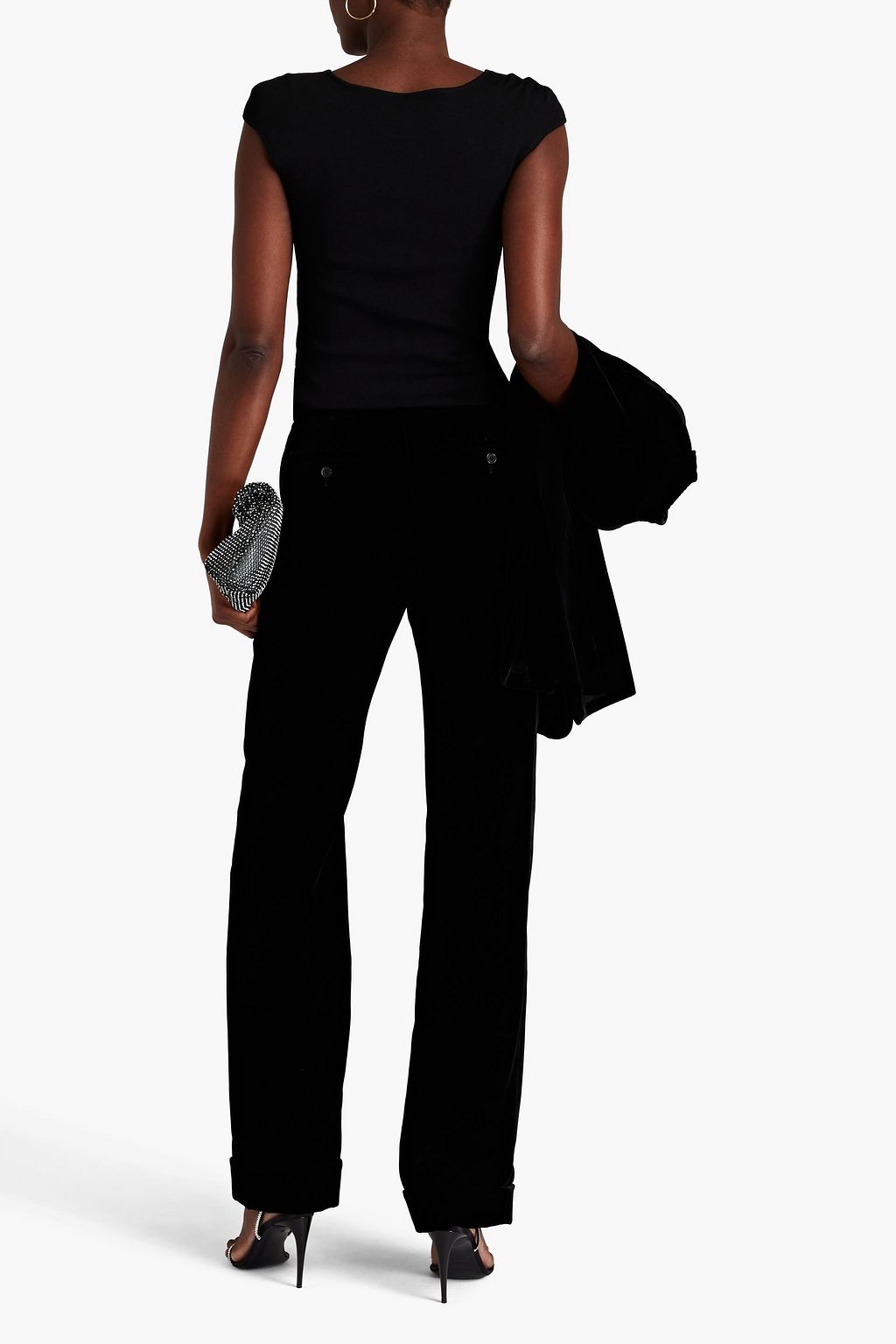 SAINT LAURENT Velvet straight leg pants