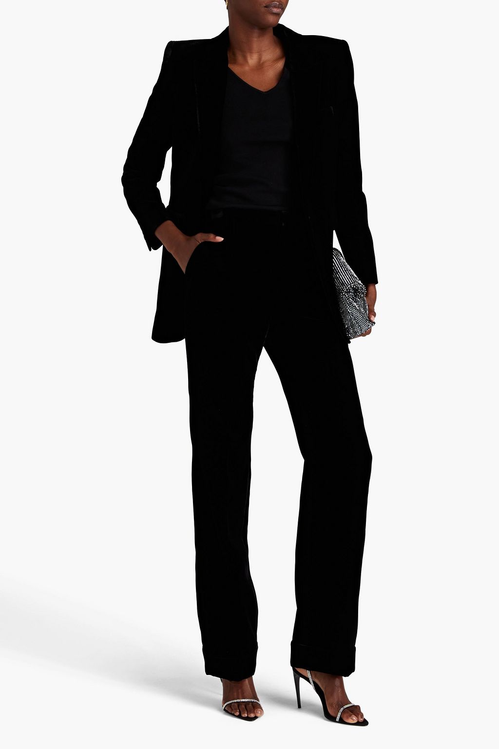 SAINT LAURENT Velvet straight leg pants