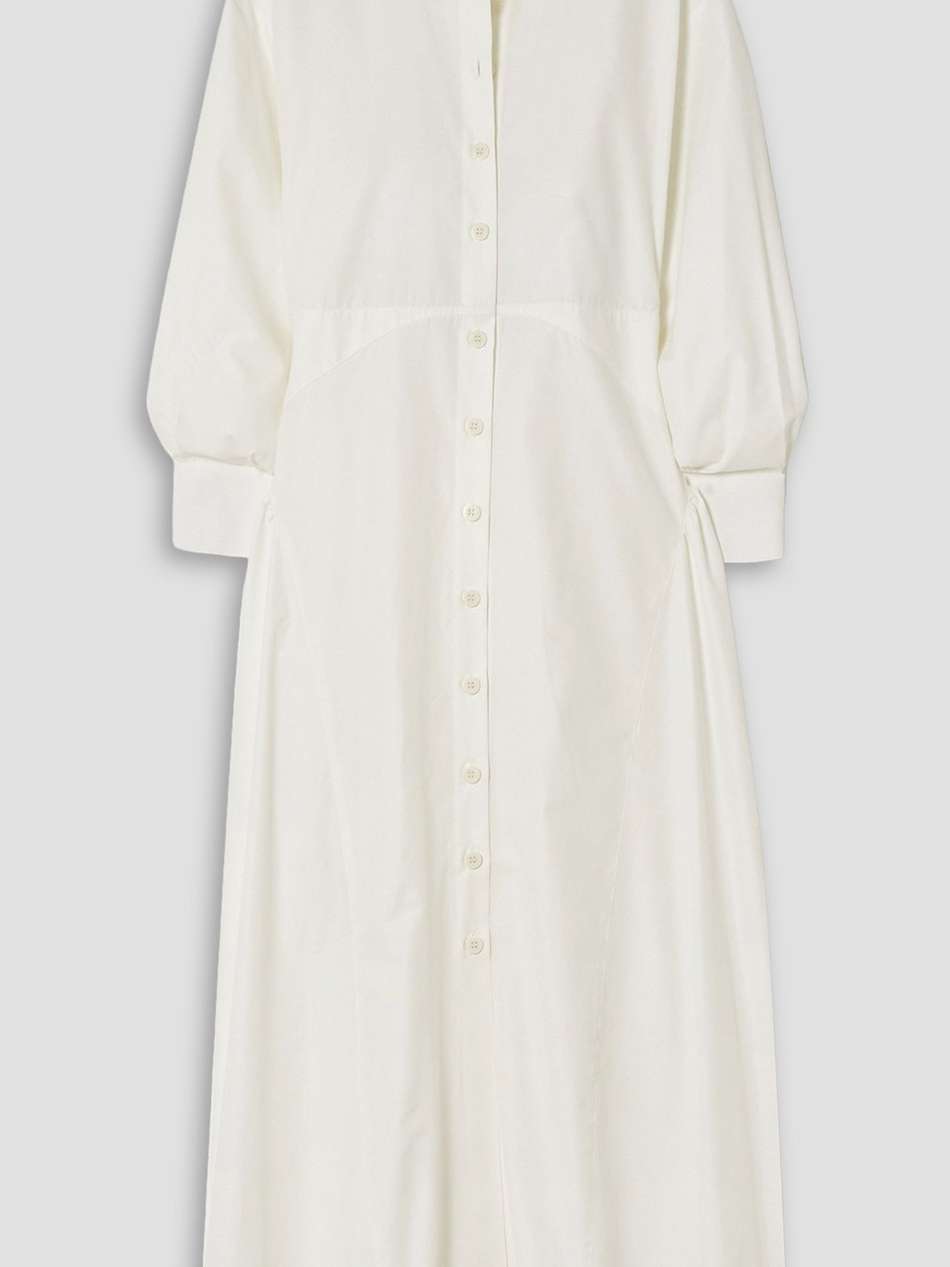 sara cotton-poplin midi shirt dress