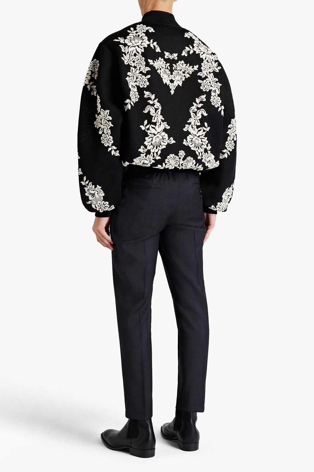 DOLCE&GABBANA Embroidered mesh bomber jacket