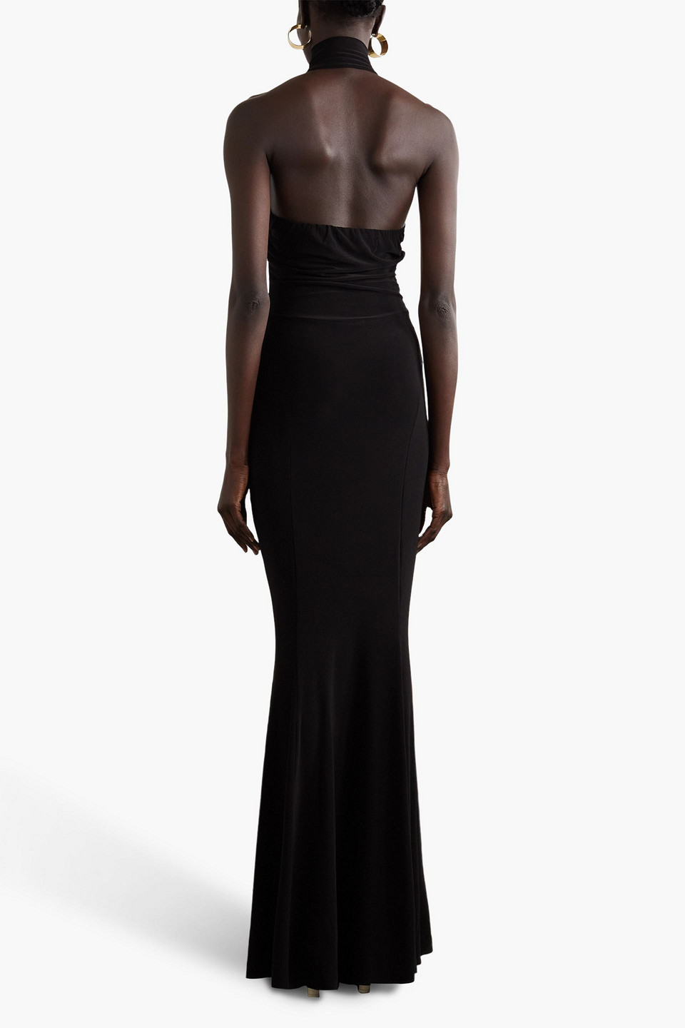 Norma Kamali Stretch-jersey Halterneck Maxi Dress In Black