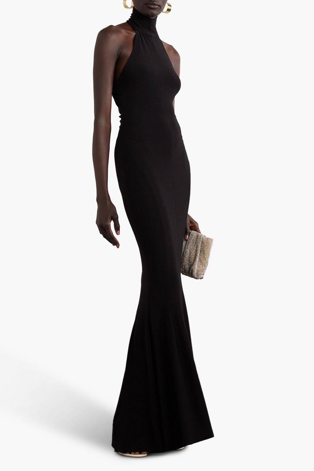 NORMA KAMALI Stretch-jersey halterneck maxi dress