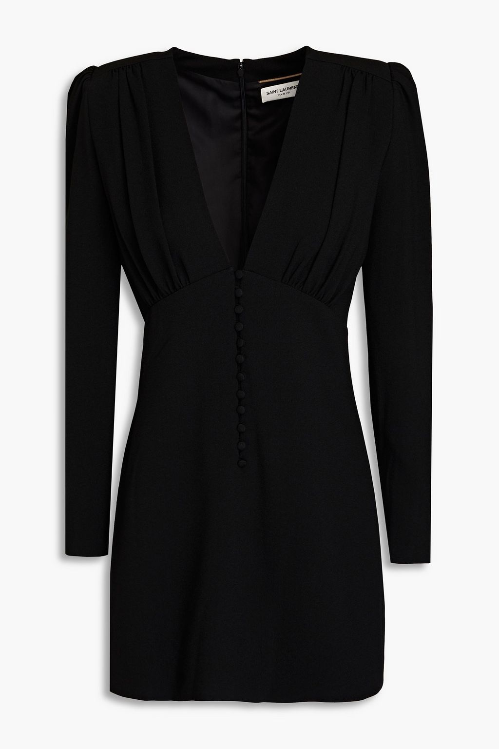 SAINT LAURENT Gathered crepe mini dress | THE OUTNET