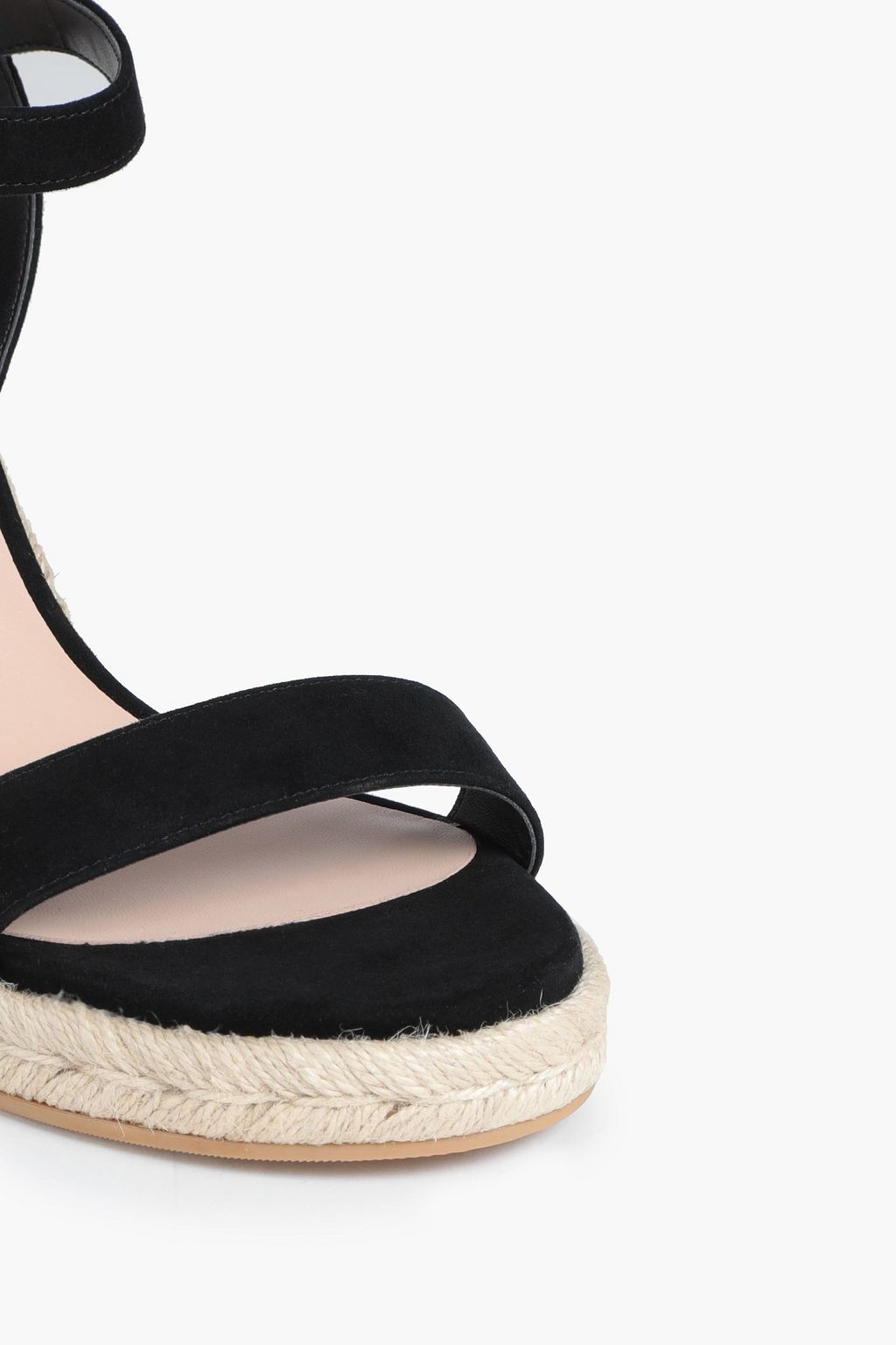 STUART WEITZMAN حذاء إسبادريل ’تيدي’ من الجلد السويدي بكعب متصل