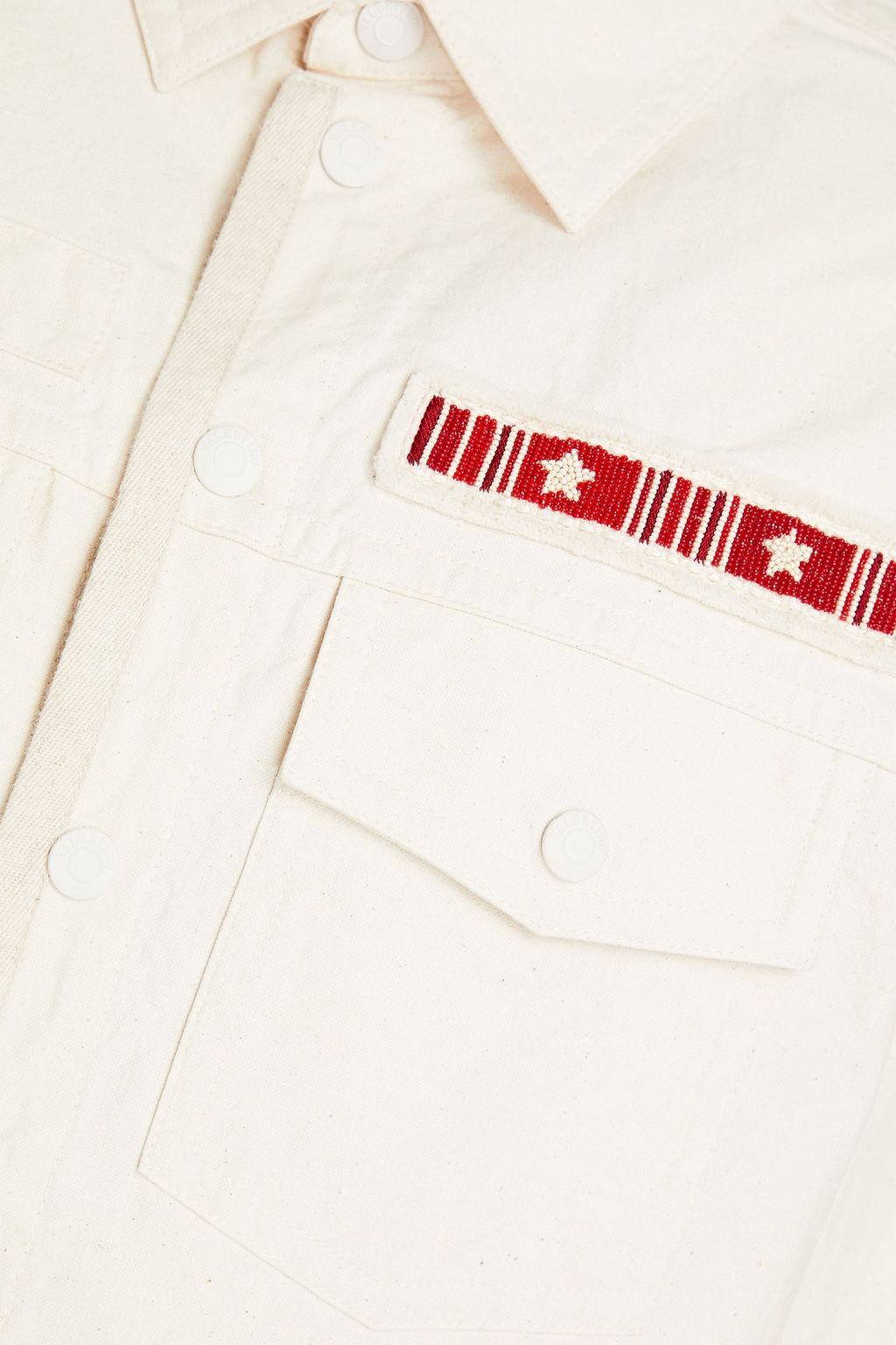 VALENTINO Embellished cotton-canvas overshirt