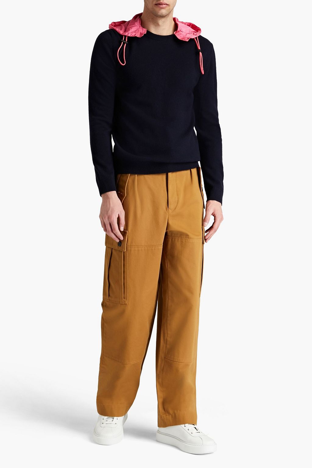 VALENTINO GARAVANI Shell-paneled wool hooded sweater