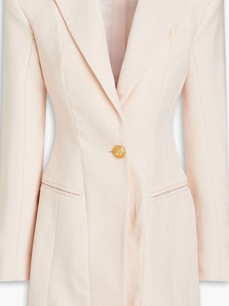button-embellished grain de poudre wool mini dress