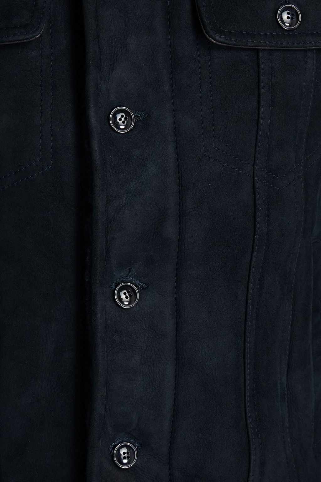 DOLCE & GABBANA Leather-trimmed shearling jacket