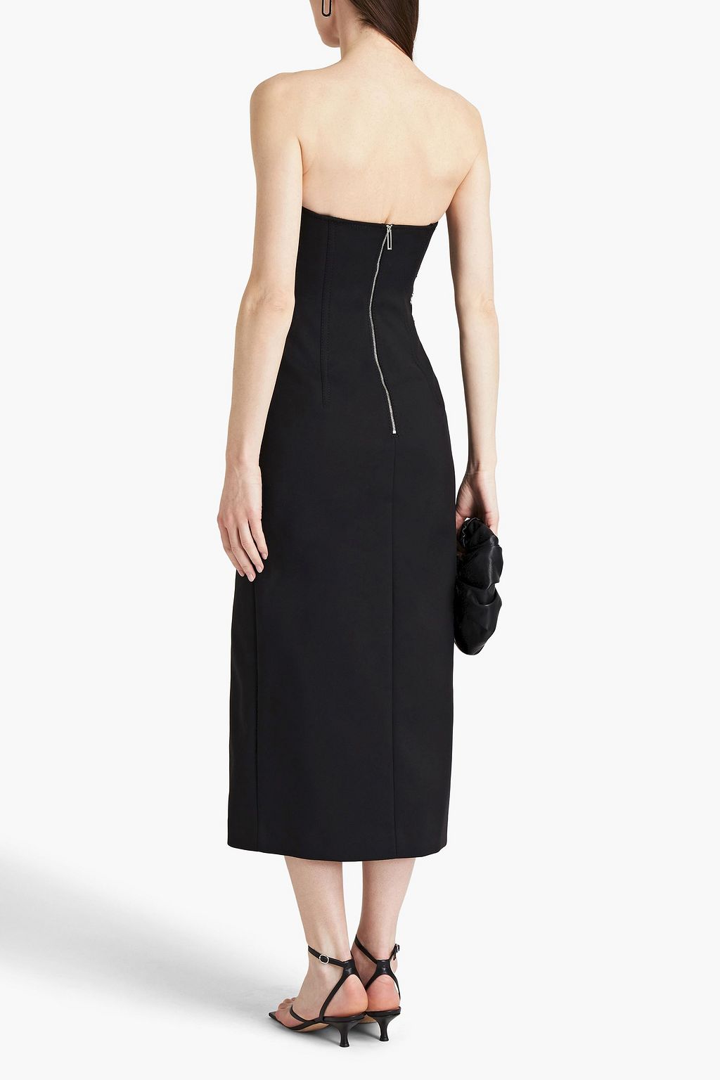 DION LEE Strapless cotton-blend midi dress