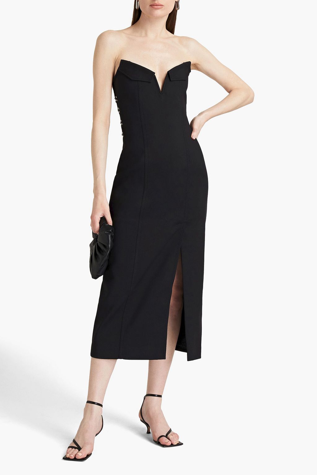 DION LEE Strapless cotton-blend midi dress