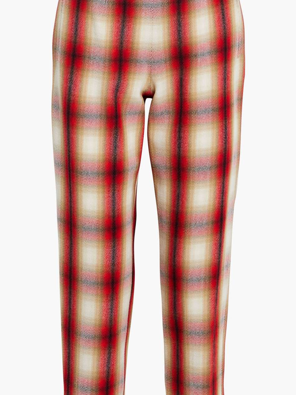 checked wool-twill straight-leg pants