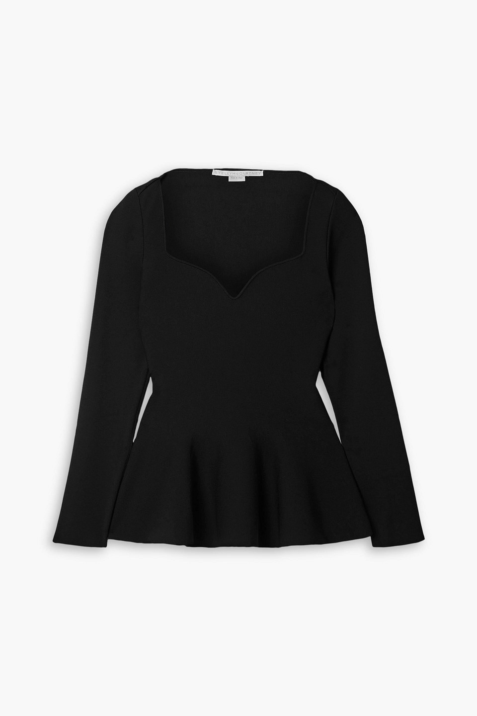 Stella Mccartney Knitted Peplum Top In Black