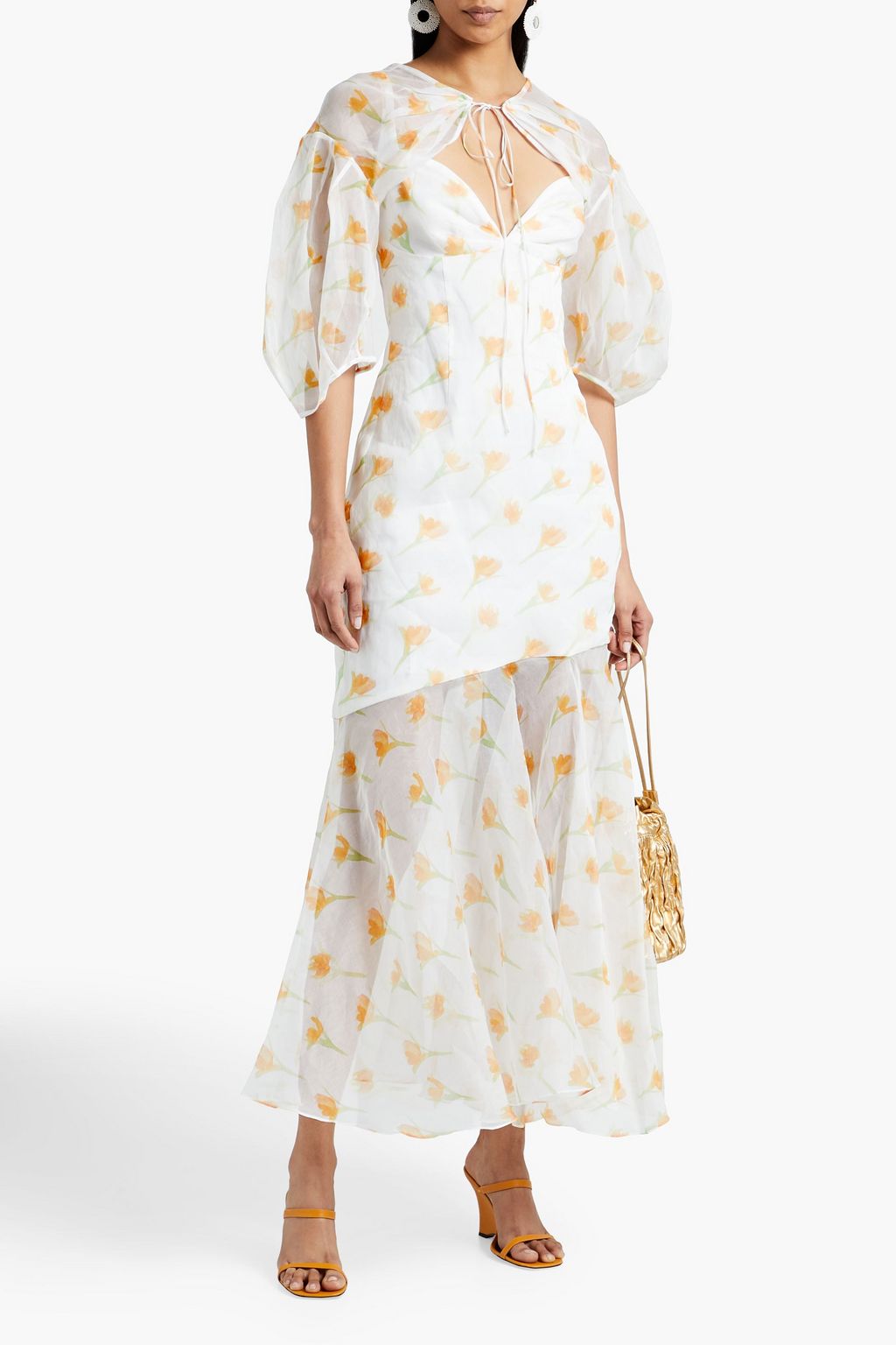 ROSIE ASSOULIN Sliced and Diced Bohemian floral-print cotton-organza maxi dress