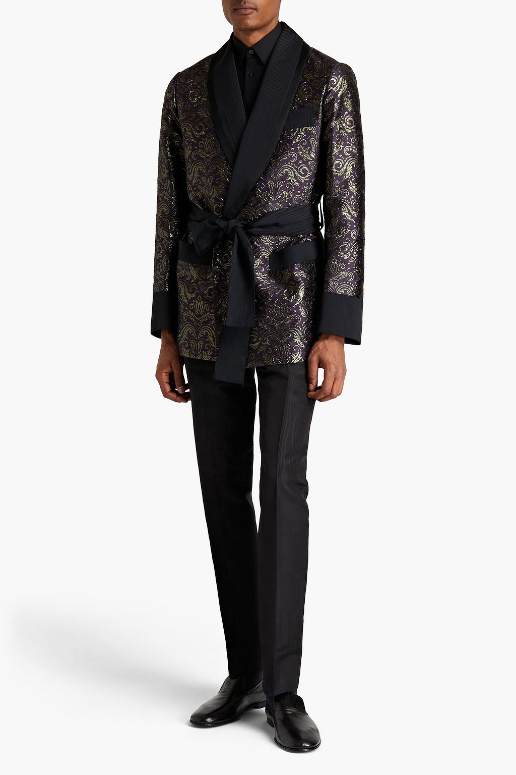 DOLCE&GABBANA Moire-paneled brocade blazer