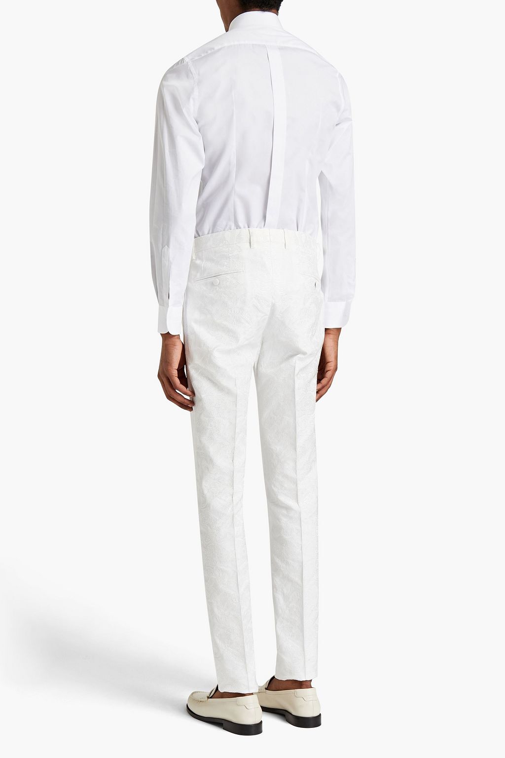 DOLCE&GABBANA Slim-fit satin-jacquard pants