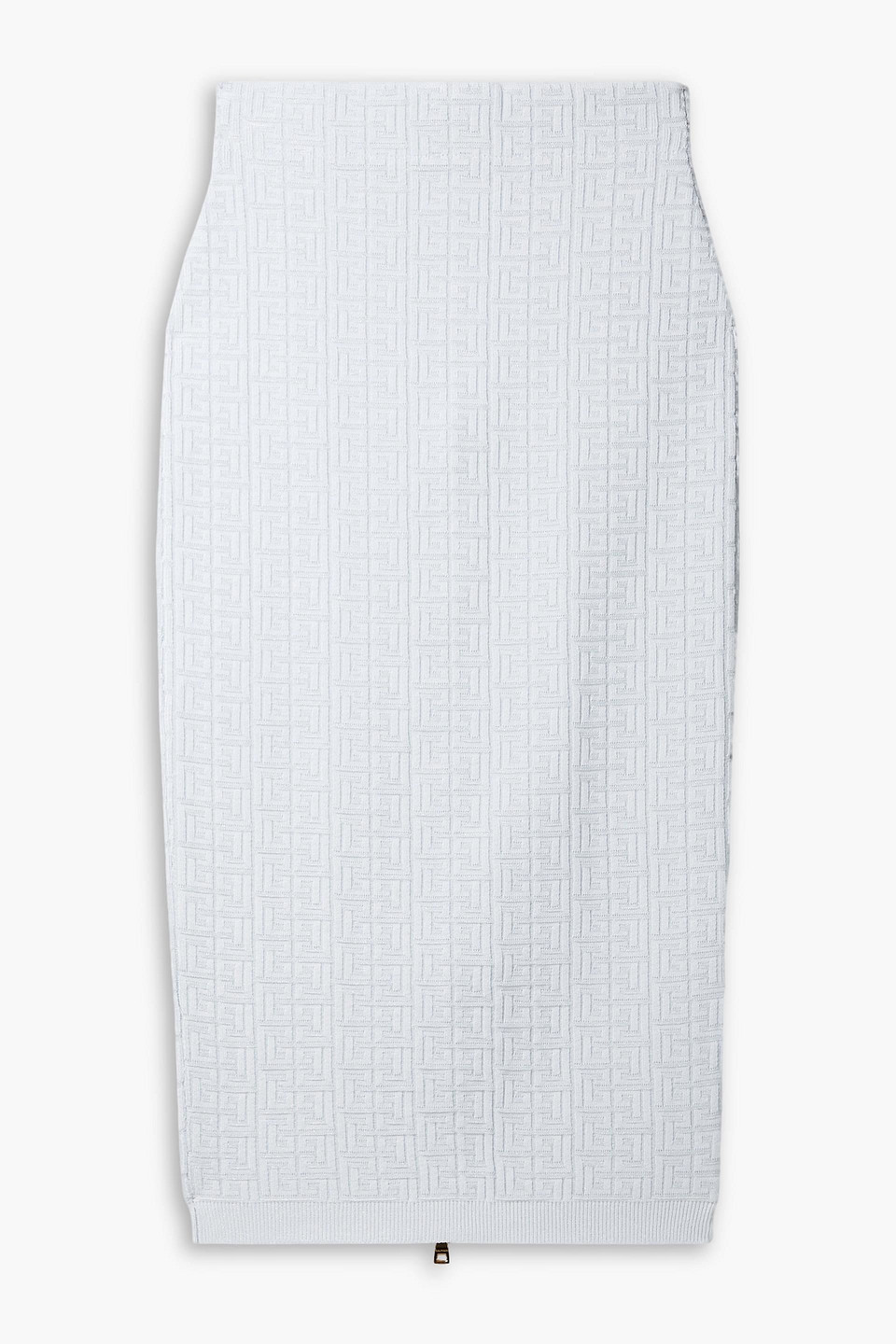 balmain - jacquard-knit midi skirt - blue - fr 40