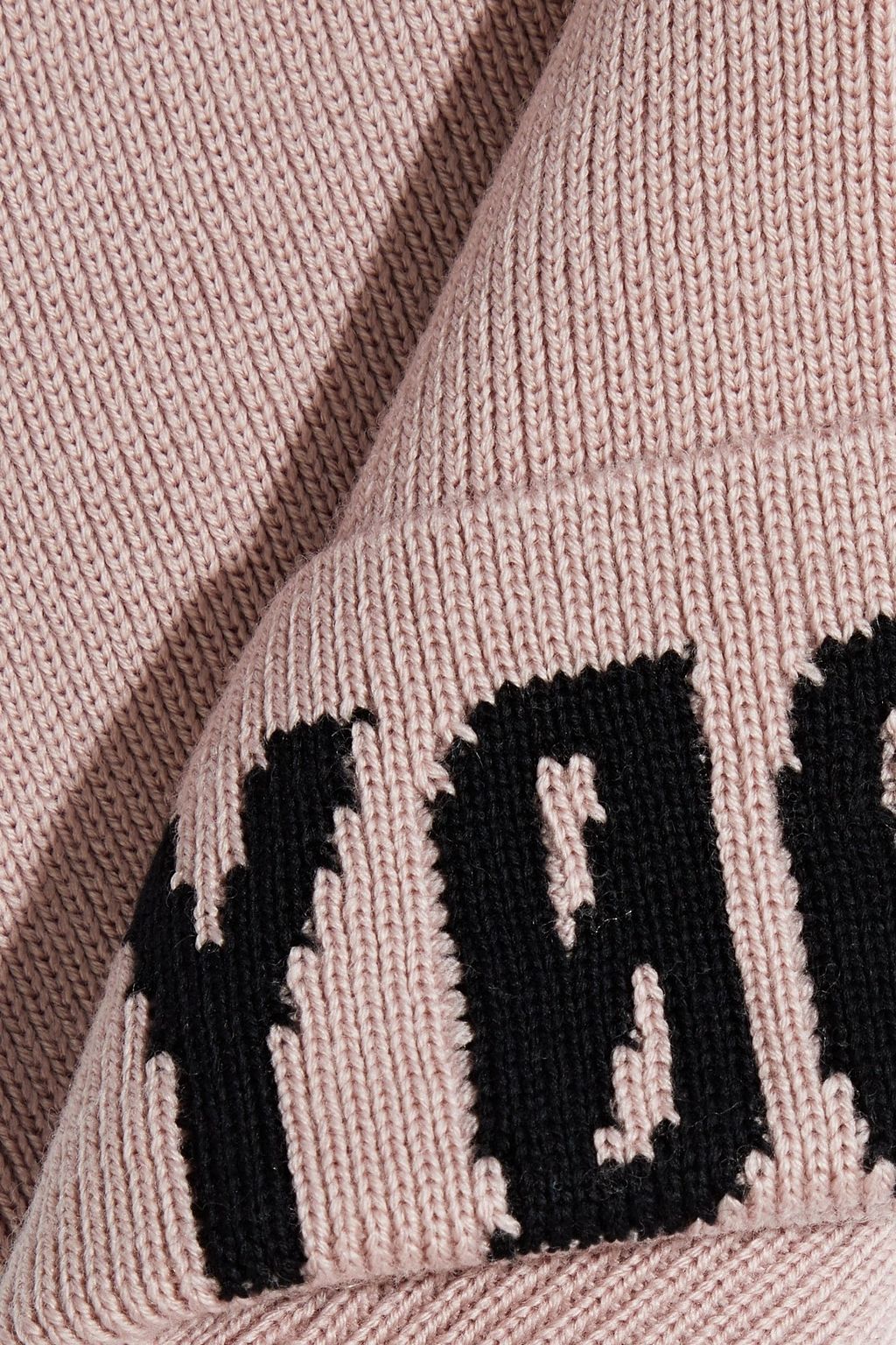 RED(V) Jacquard-knit wool beanie