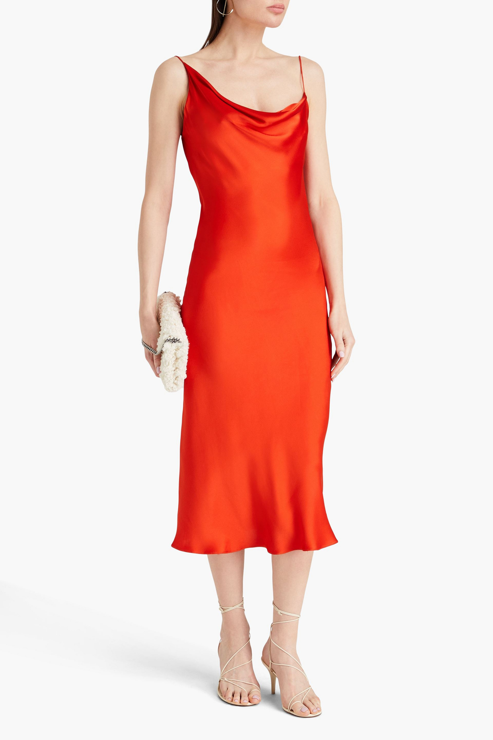 Stella McCartney Draped satin midi slip dress