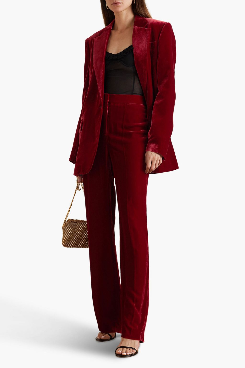 STELLA MCCARTNEY ベルベット ストレートレッグパンツ