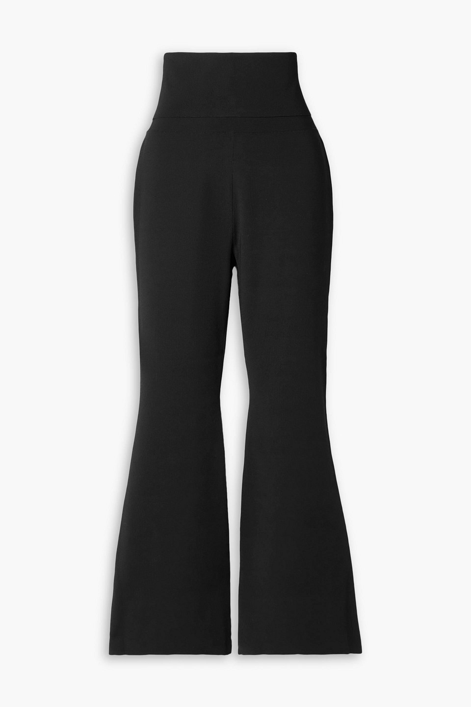 Shop Stella Mccartney Stretch-knit Flared Pants In Black