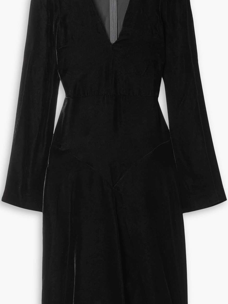 velvet midi dress