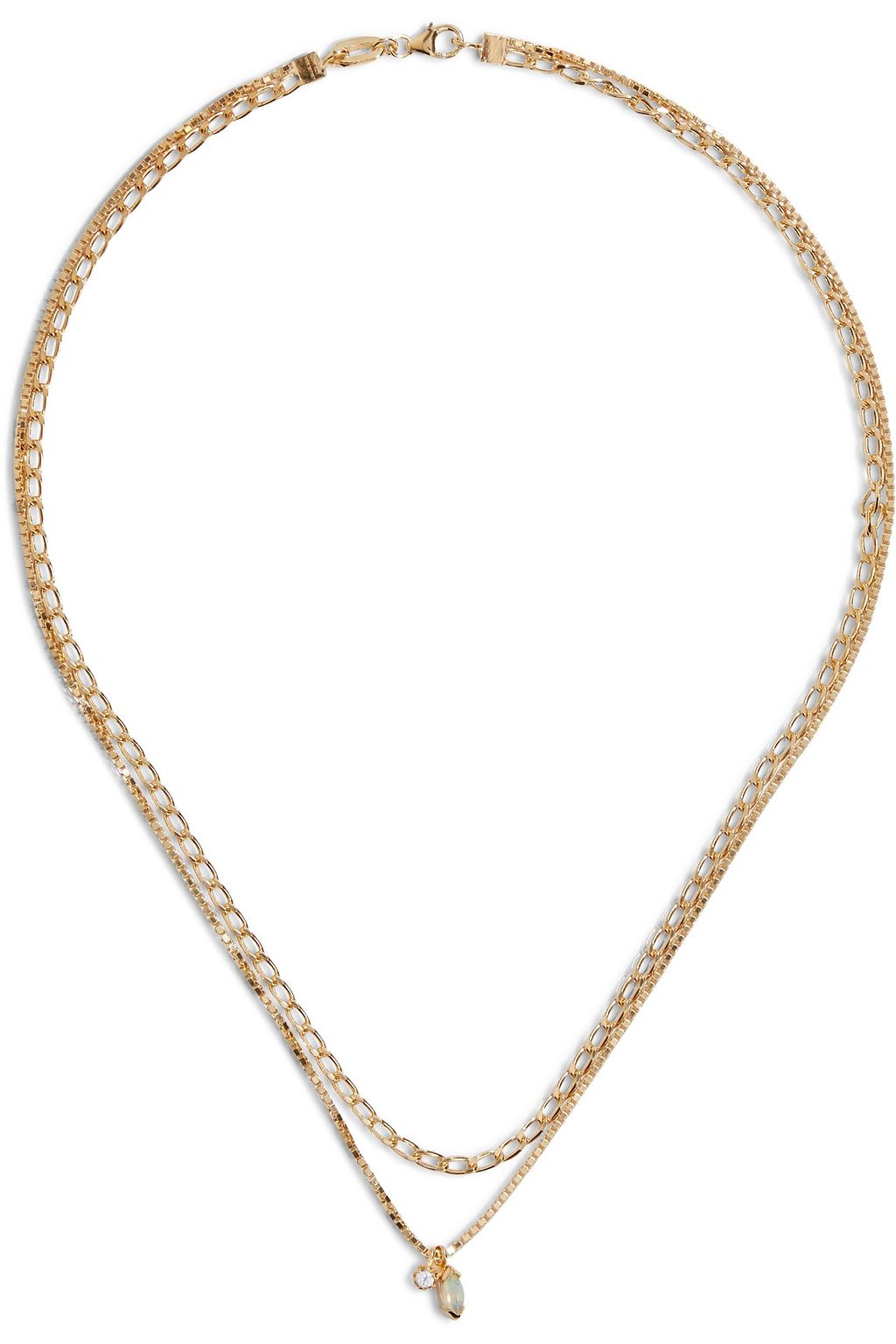 Gold 24-karat gold-plated, opal and 