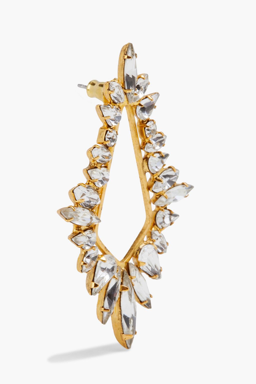 ELIZABETH COLE 24-karat gold-plated crystal earrings