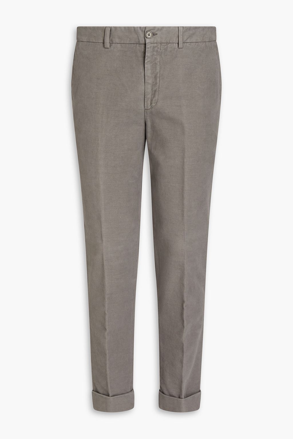 Gray Tapered cotton-moleskin pants 