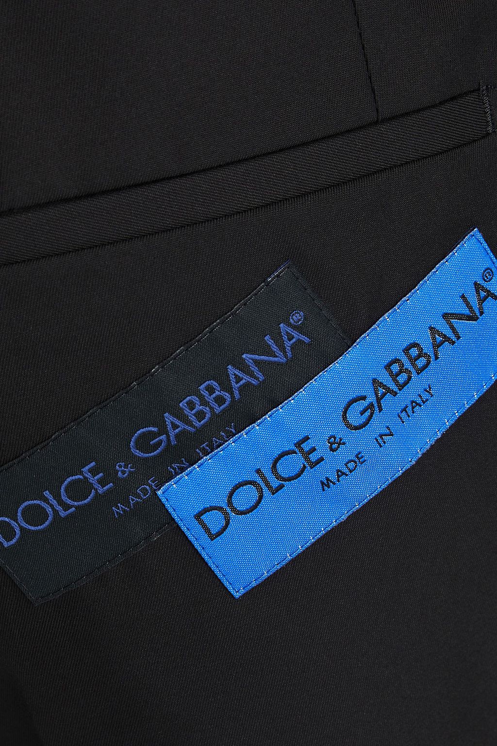 DOLCE&GABBANA Logo-appliquéd cotton and silk-blend chinos