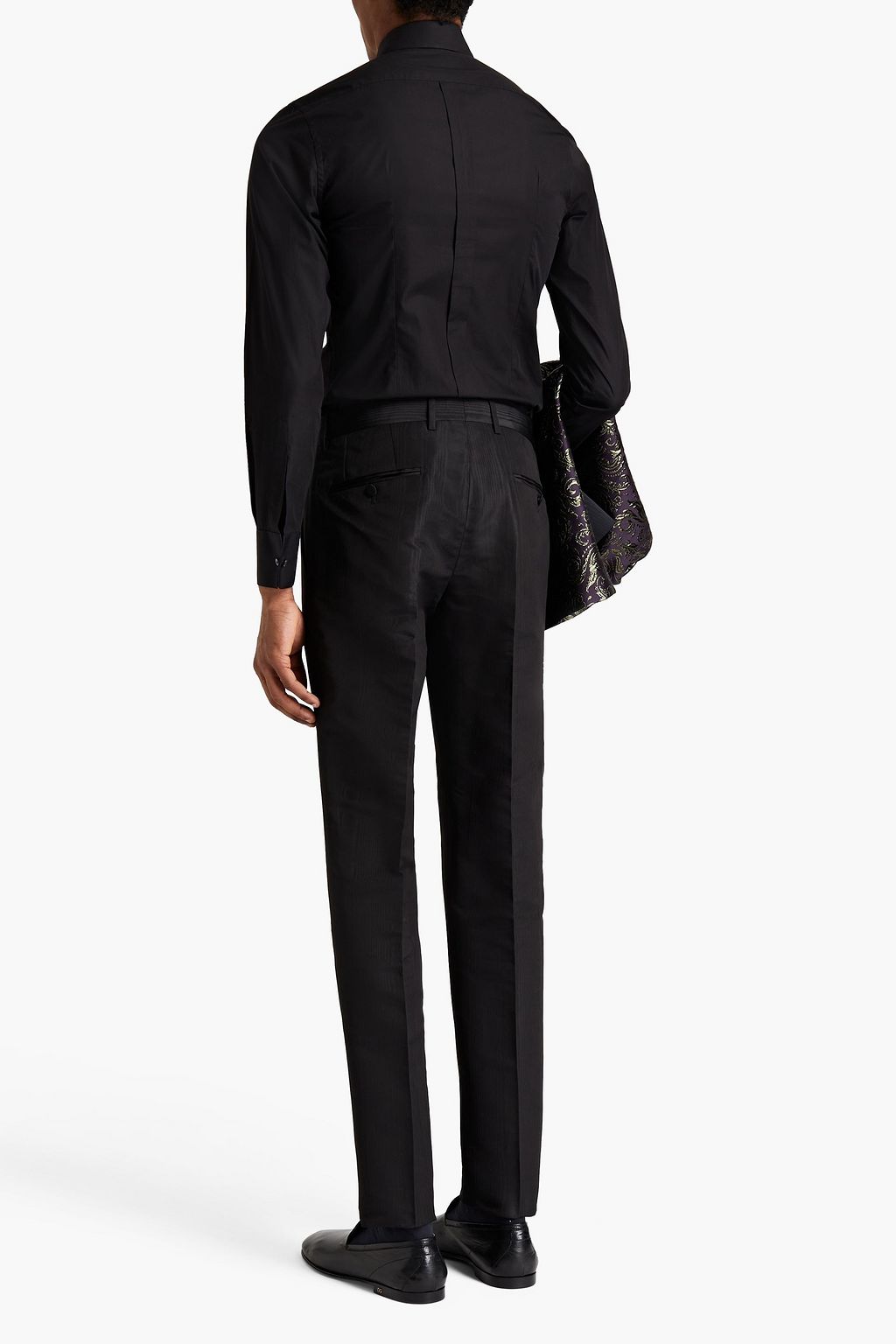 DOLCE & GABBANA Slim-fit silk-moire pants