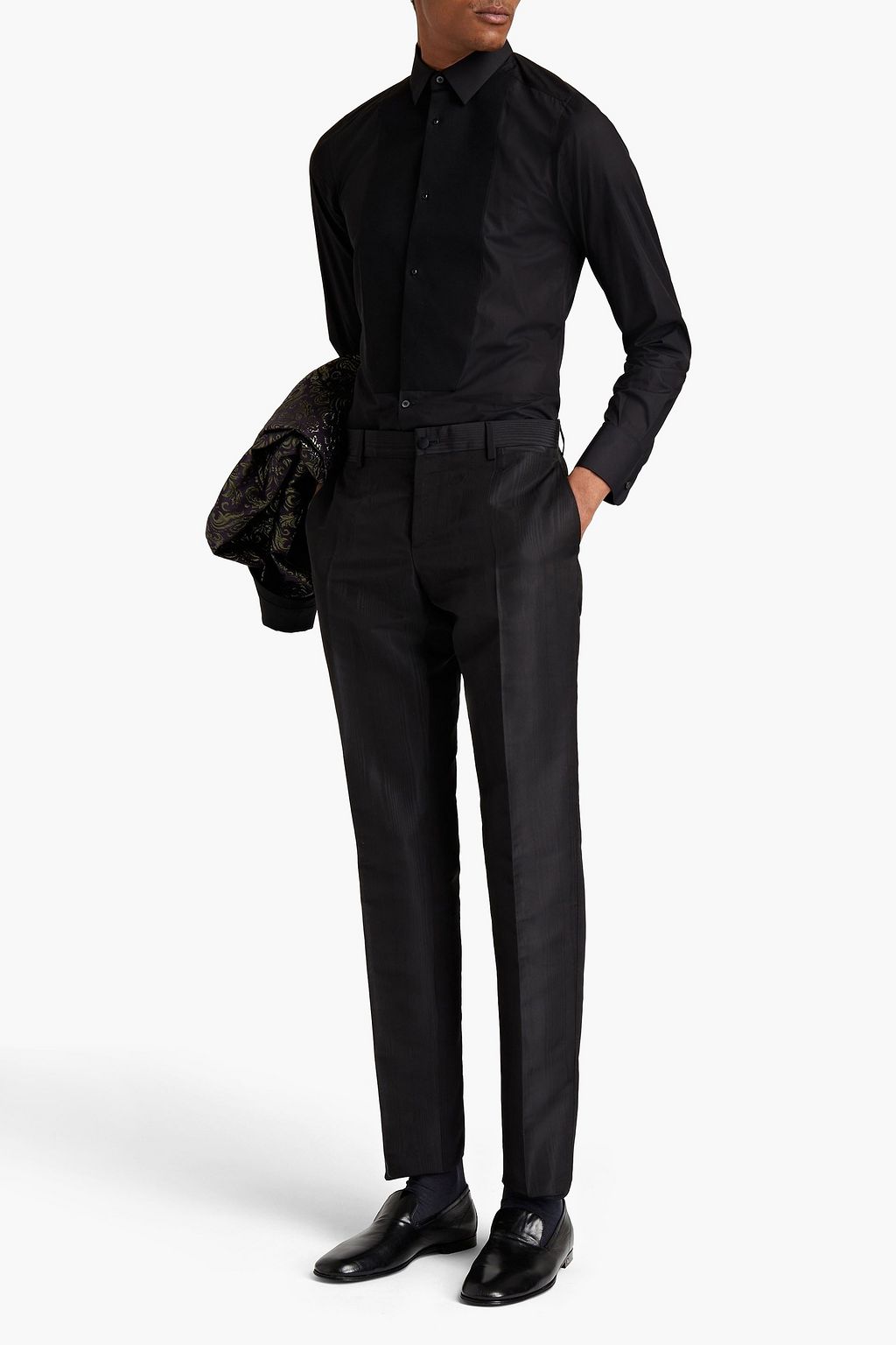 DOLCE & GABBANA Slim-fit silk-moire pants