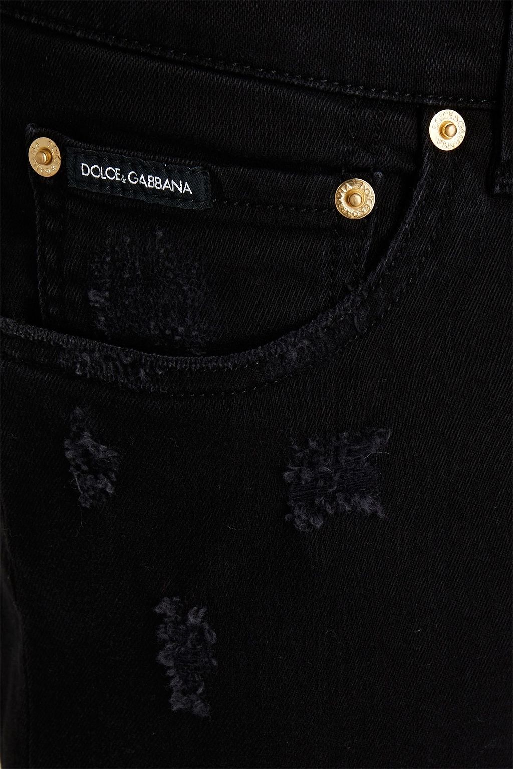 DOLCE & GABBANA Slim-fit distressed denim jeans