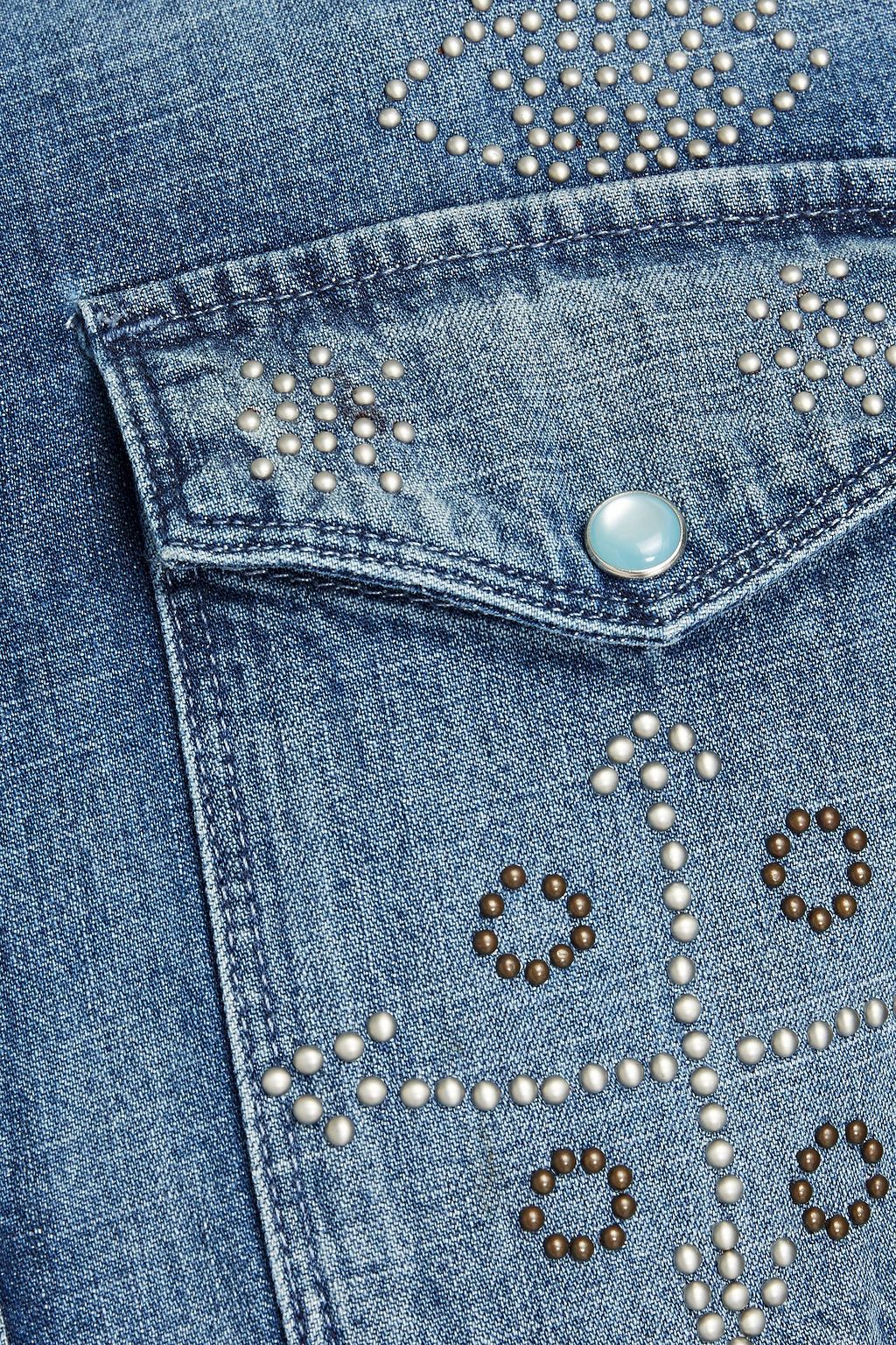 VALENTINO GARAVANI Studded faded denim shirt