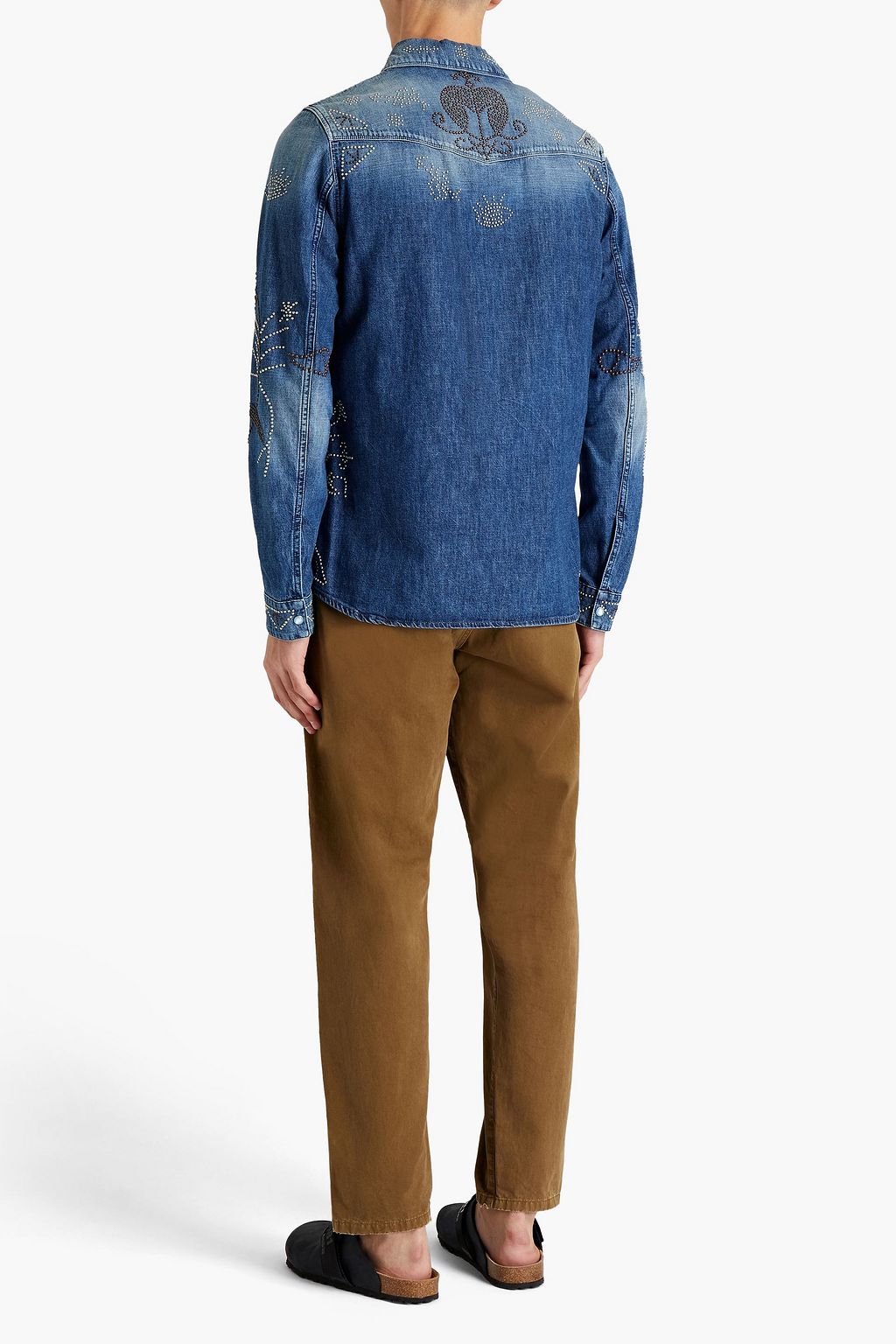VALENTINO GARAVANI Studded faded denim shirt
