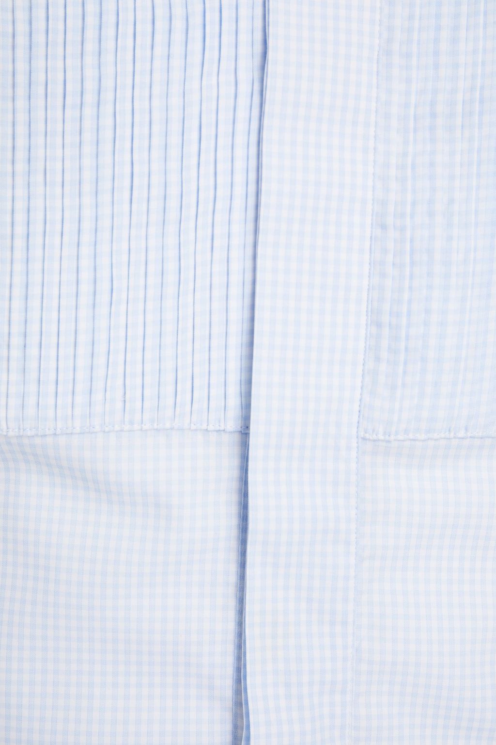 VALENTINO Pintucked checked cotton-poplin shirt