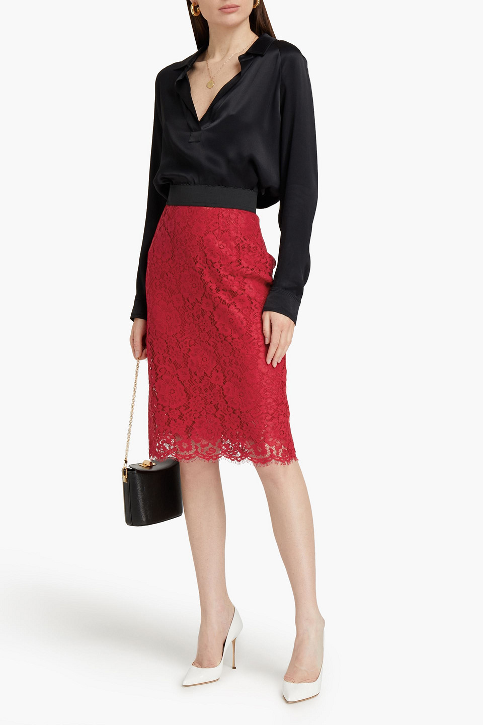 Dolce & Gabbana Corded Lace Pencil Skirt