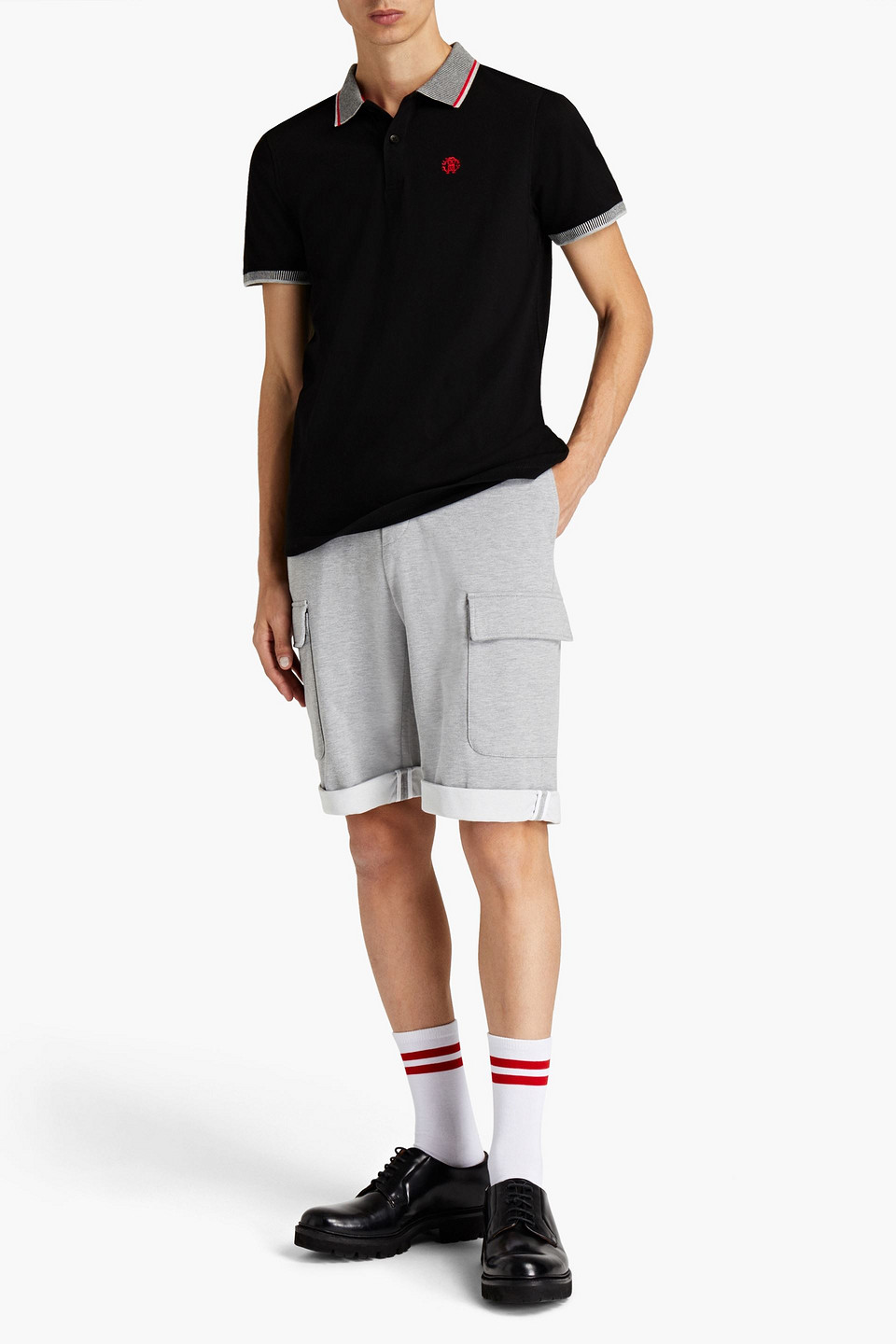 Roberto Cavalli Logo-embroidered Cotton-piqué Polo Shirt In Black