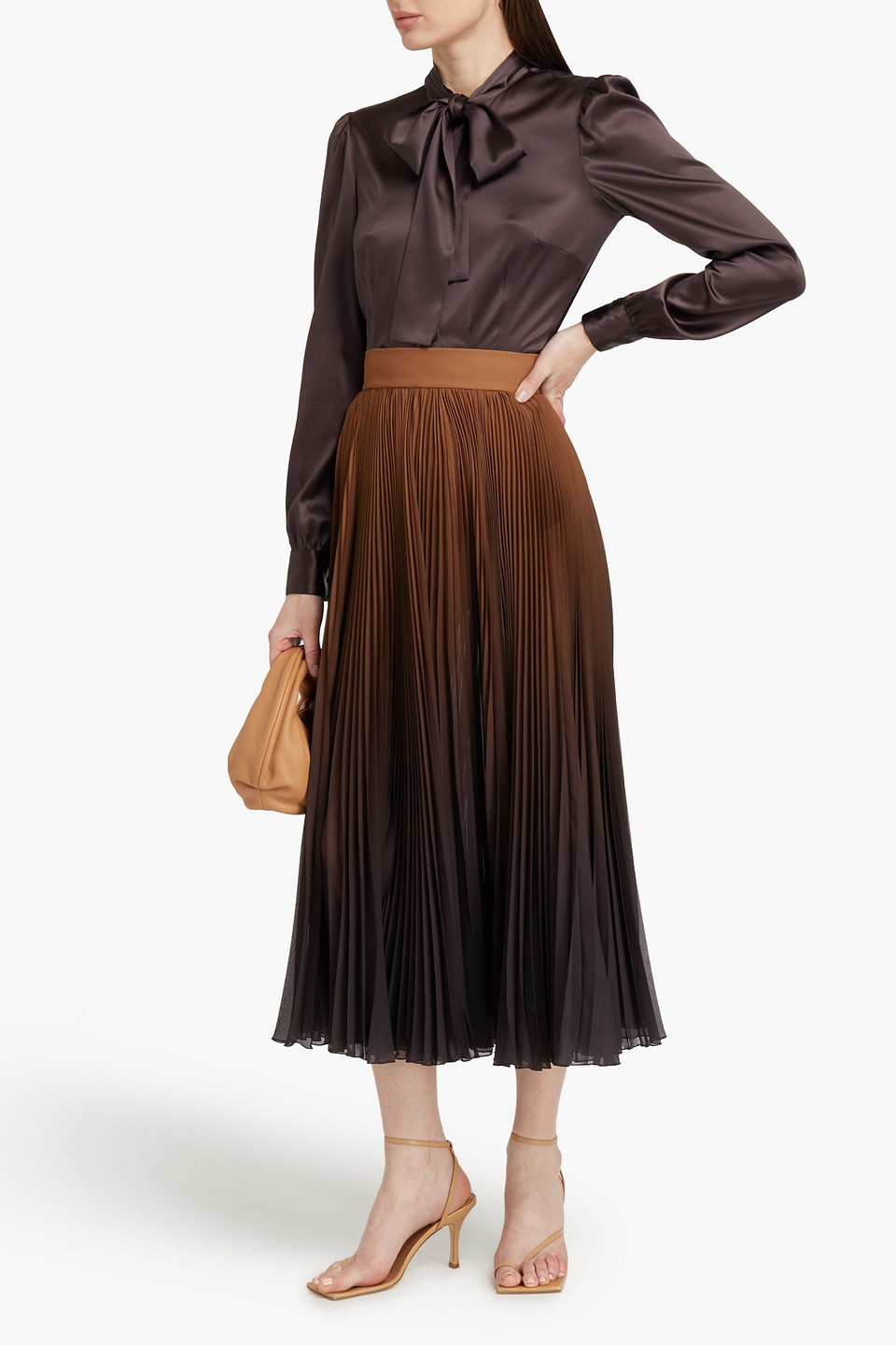 Dolce & Gabbana Pleated Dégradé Georgette Midi Skirt