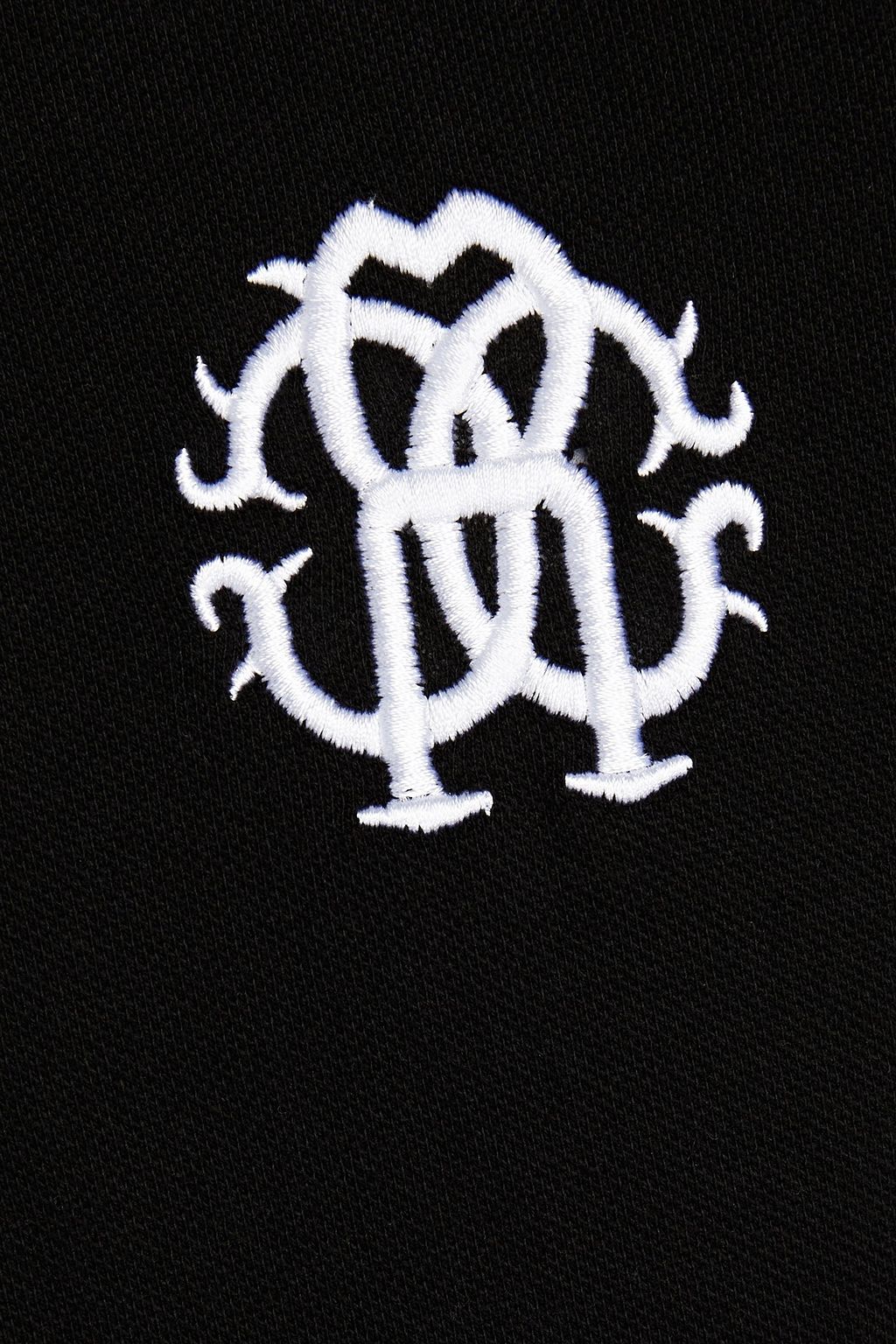 ROBERTO CAVALLI Logo-embroidered cotton-piqué polo shirt
