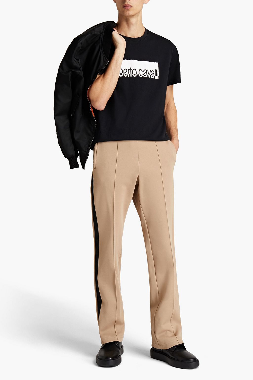 ROBERTO CAVALLI Logo-print cotton-jersey T-shirt