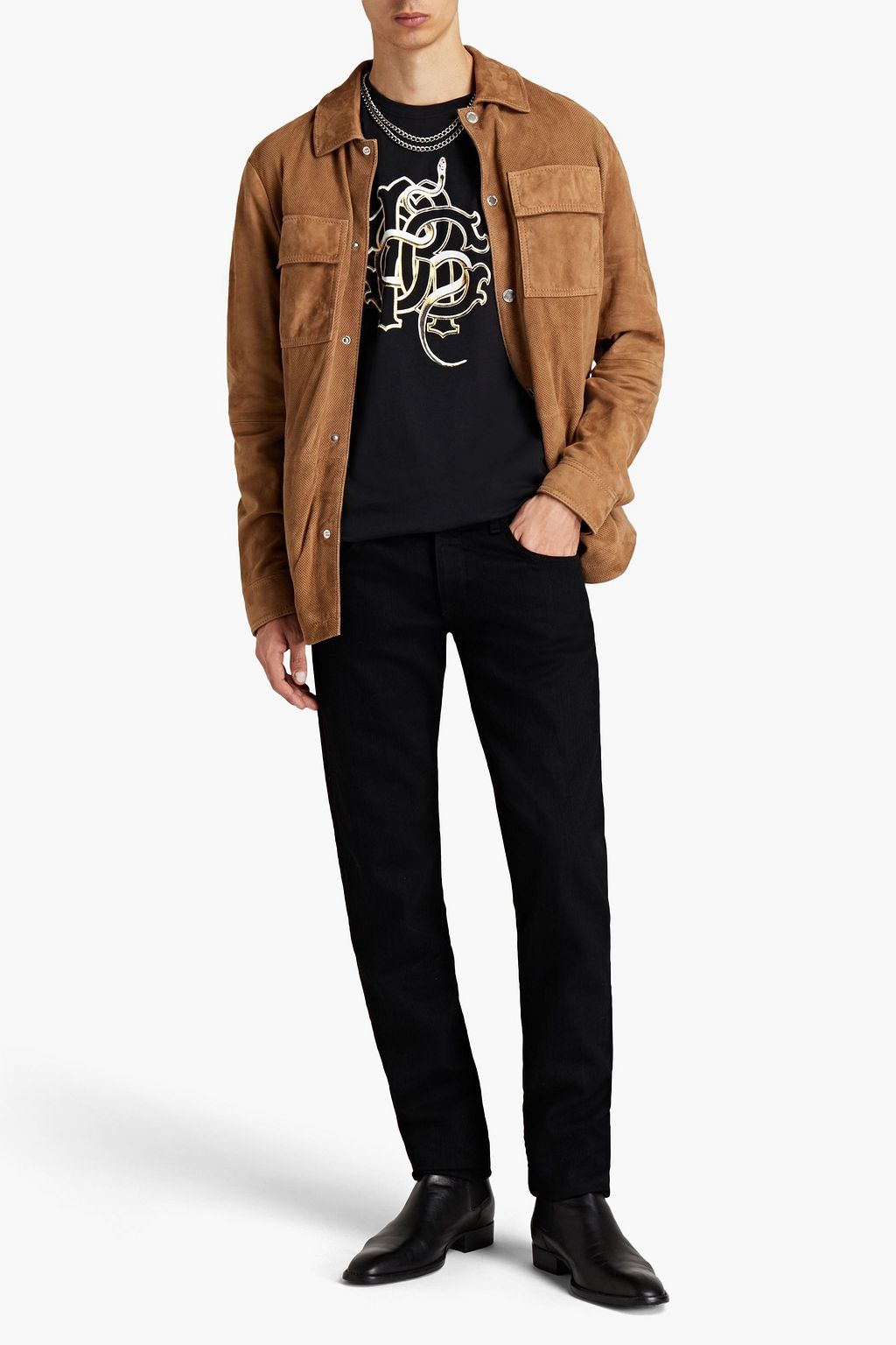ROBERTO CAVALLI Logo-print cotton-jersey T-shirt
