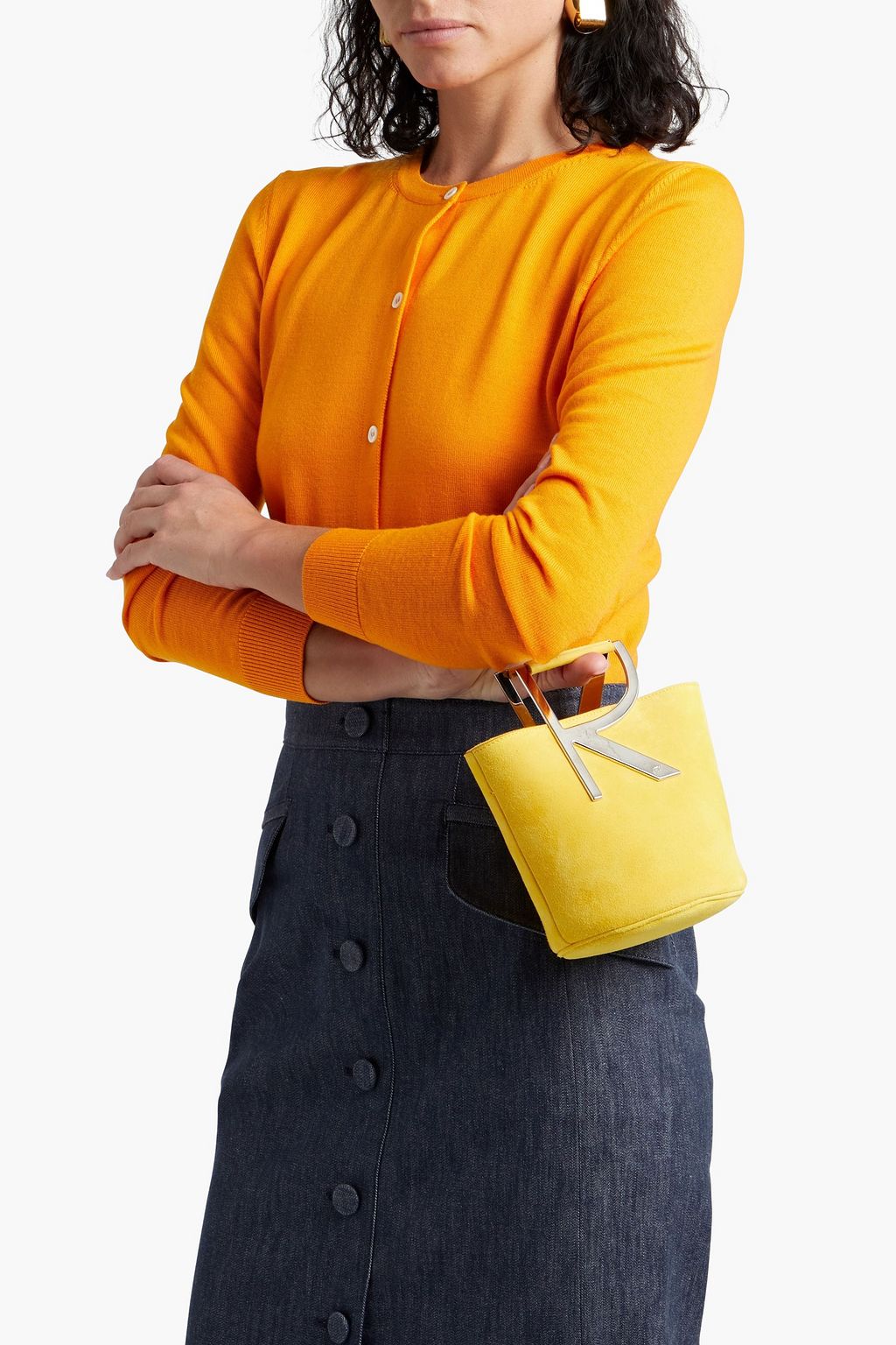 ROGER VIVIER RV suede bucket bag