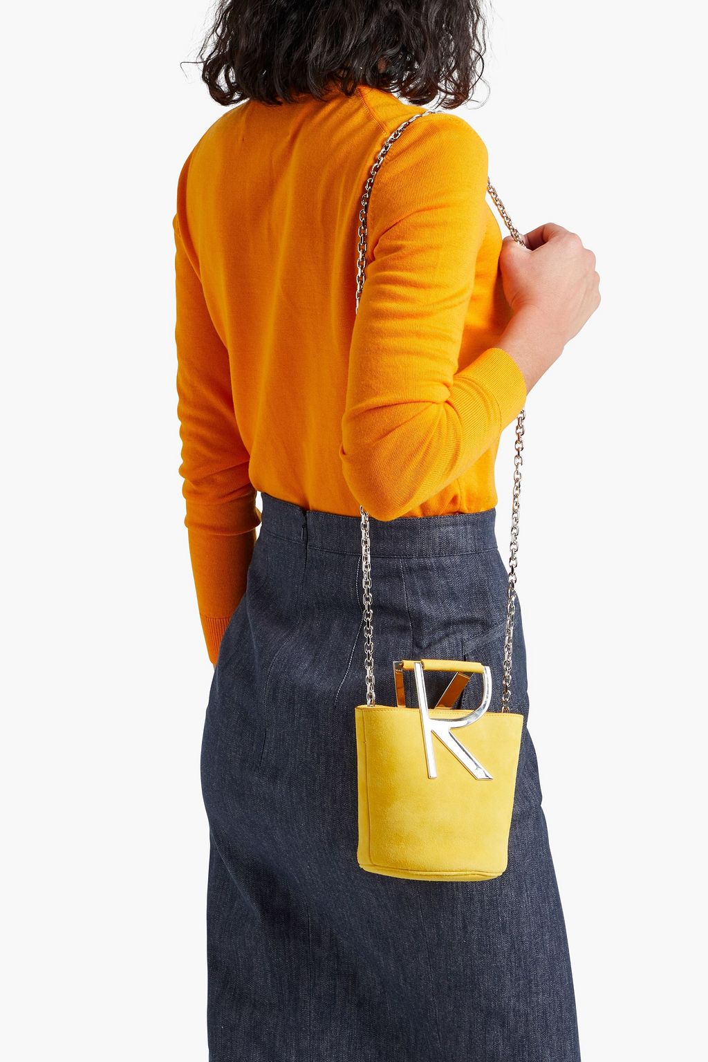 ROGER VIVIER RV suede bucket bag