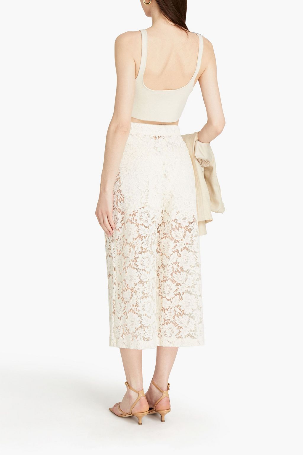 VALENTINO GARAVANI Cotton-blend corded lace culottes