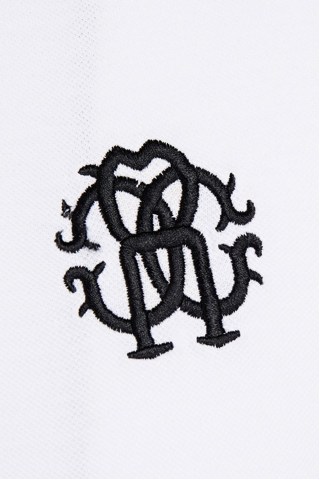 ROBERTO CAVALLI Logo-embroidered cotton-piqué polo shirt