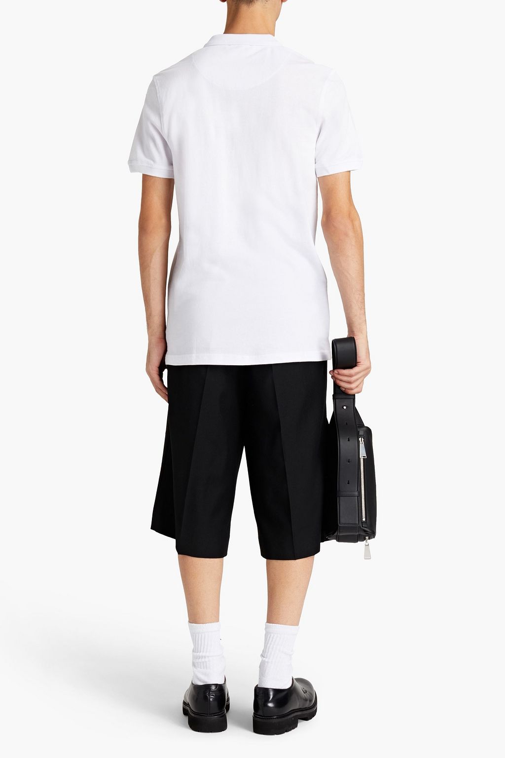ROBERTO CAVALLI Logo-embroidered cotton-piqué polo shirt