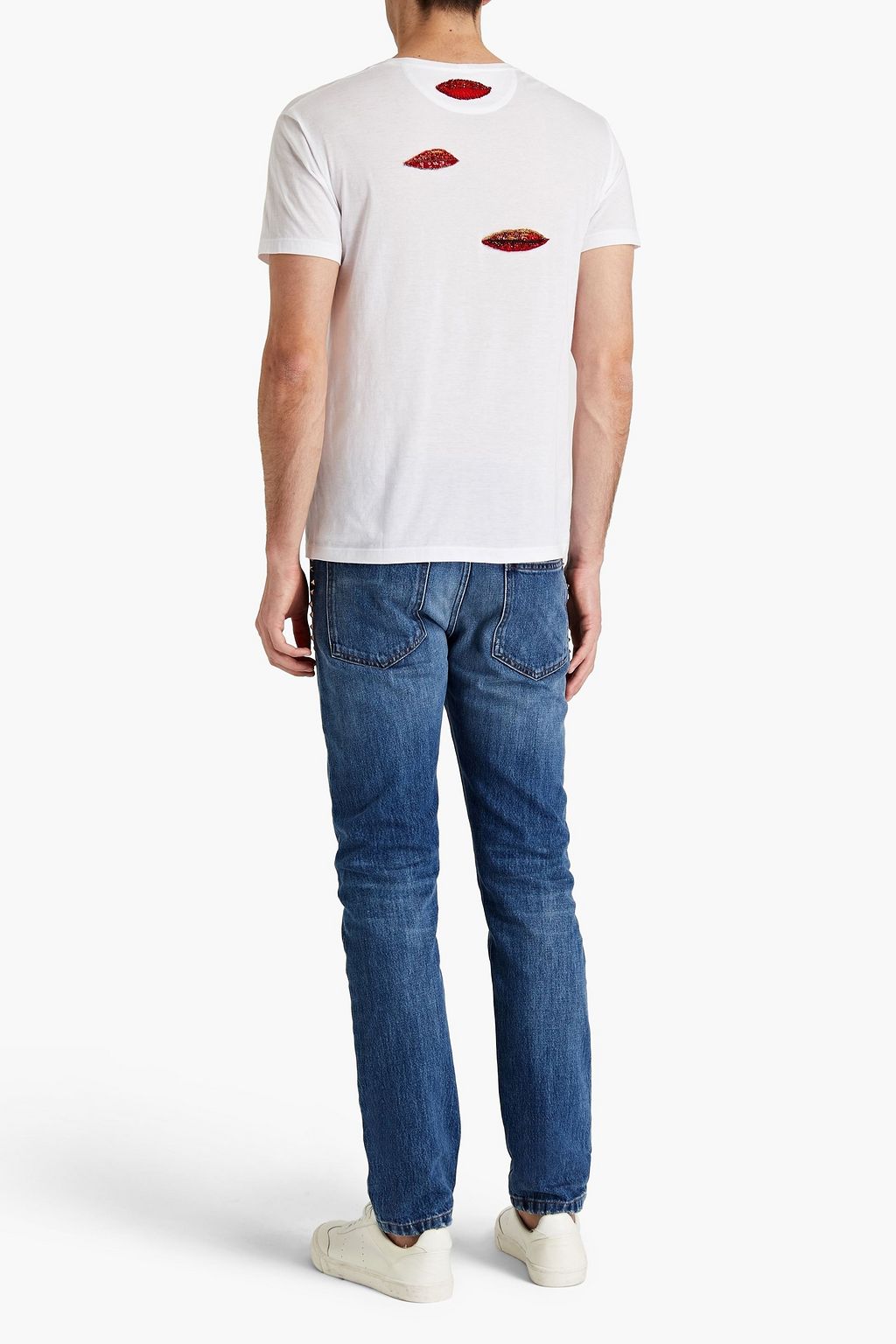 VALENTINO GARAVANI Embellished cotton-jersey T-shirt