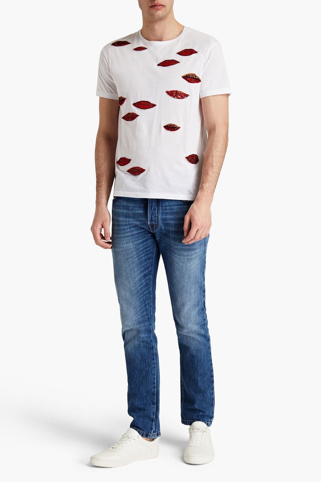 VALENTINO GARAVANI Embellished cotton-jersey T-shirt