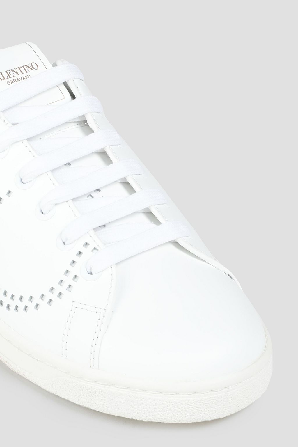 VALENTINO GARAVANI Backnet studded perforated leather sneakers